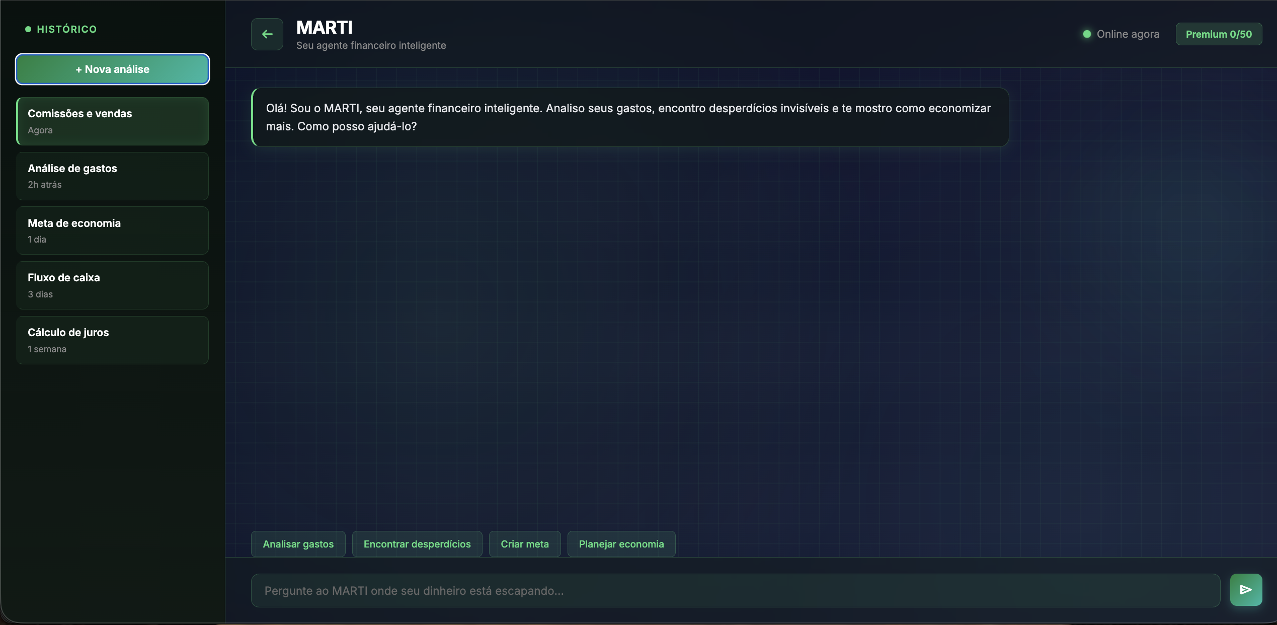 MARTI consultor financeiro IA